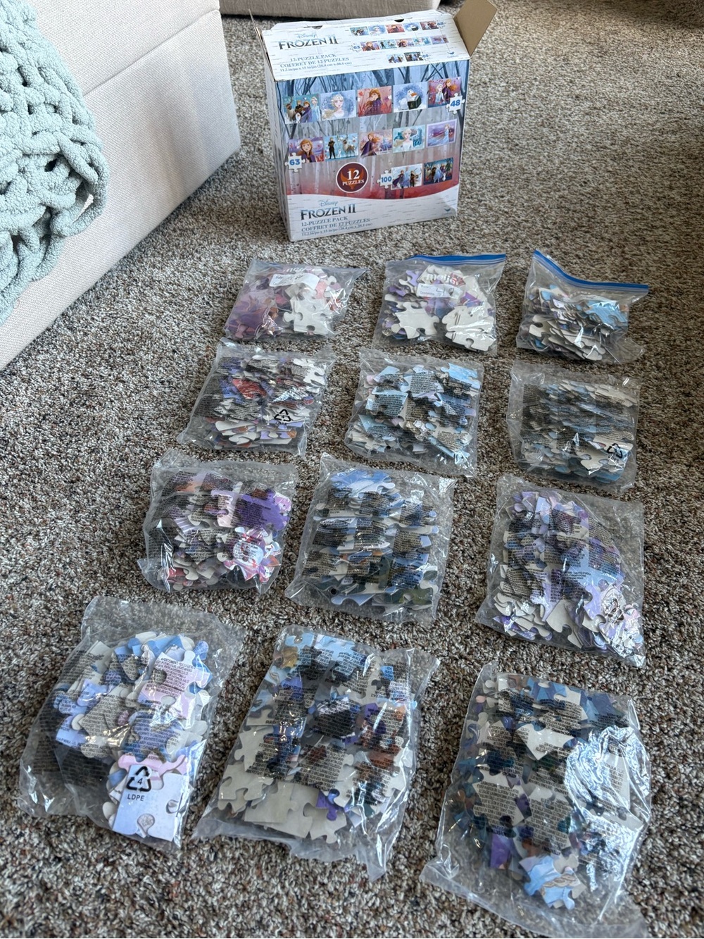Disney Frozen 12 Puzzles Bundle